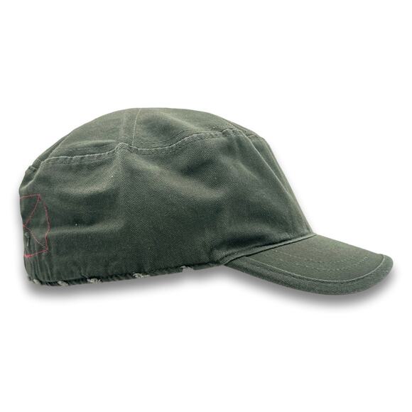 Army Cadet Hat Distressed Round Top BDU Baseball Castro Cap With Zippered Pocket - Picture 6 of 8